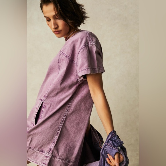 Free People Dresses & Skirts - Free People Arland Purple Acid Wash Mini Dress